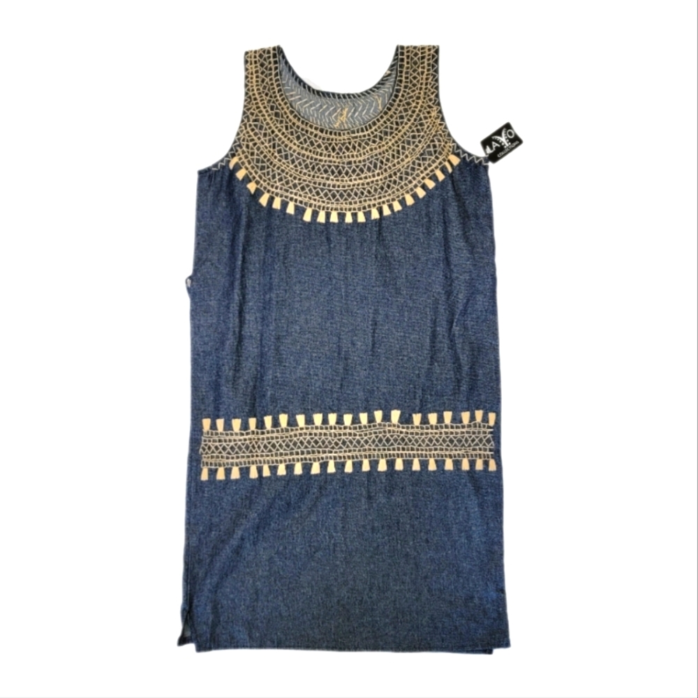 NWT Lavo Denim Embroidered Dress